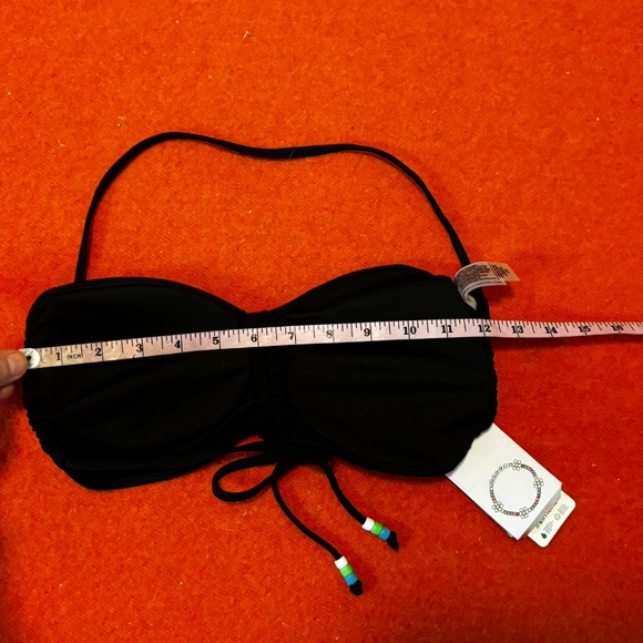 Black bead and drawstring bandeau bikini top NWT - Picture 11 of 12